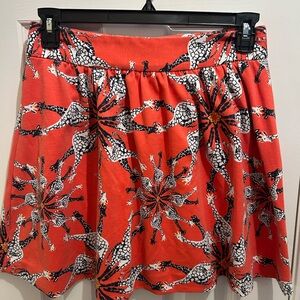 Crown & Ivy Orange and Black Patterned Skirt